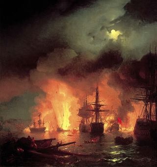 Чесменский бой в ночь с 25 на 26 июня 1770 г. 1848 220х188