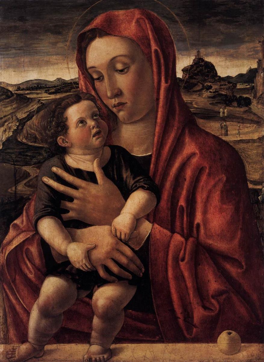 Мадонна с младенцем, стоящим на парапете, 1469