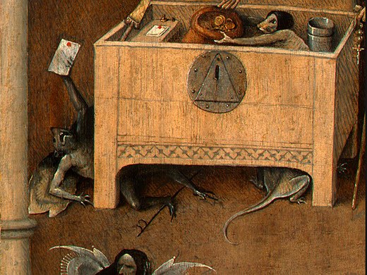 Смерть и скряга (фрагмент), c.1485 - 1490