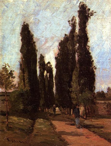 Дорога, c.1864 - Камиль Писсарро