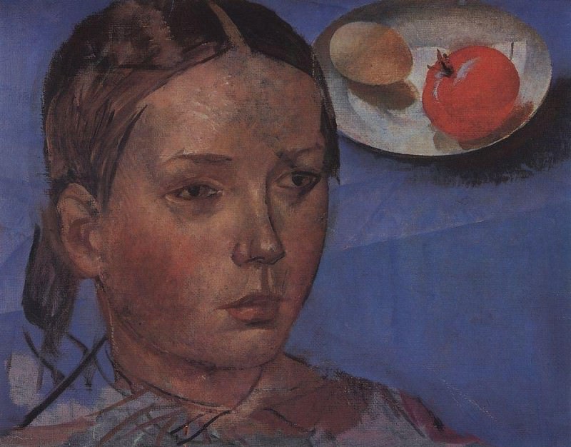 Портрет дочери на фоне натюрморта. 1930-е
