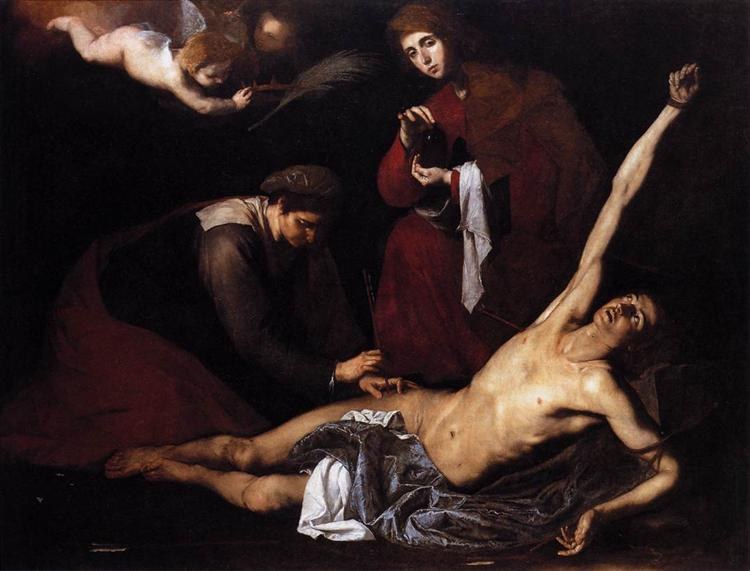 Святой Себастьян, оберегаемый святыми женщинами, 1621 - Хусепе де Рибера