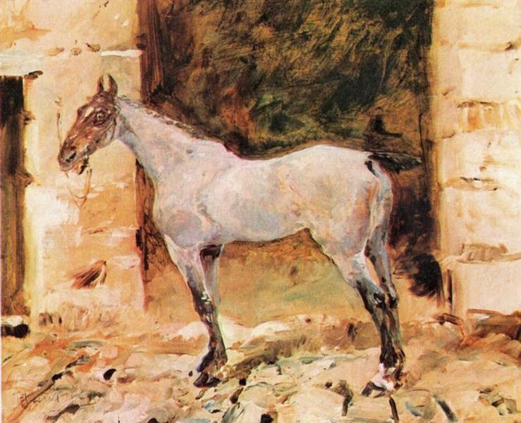 Привязанная лошадь, c.1881