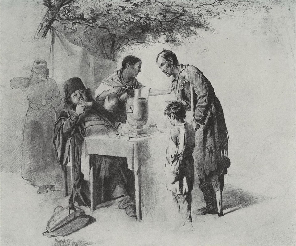 Чаепитие в Мытищах под Москвой, 1862 - Василий Перов