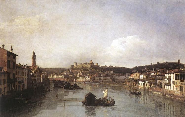 Вид на Верону и реку Адидже с Понте Нуово, c.1747