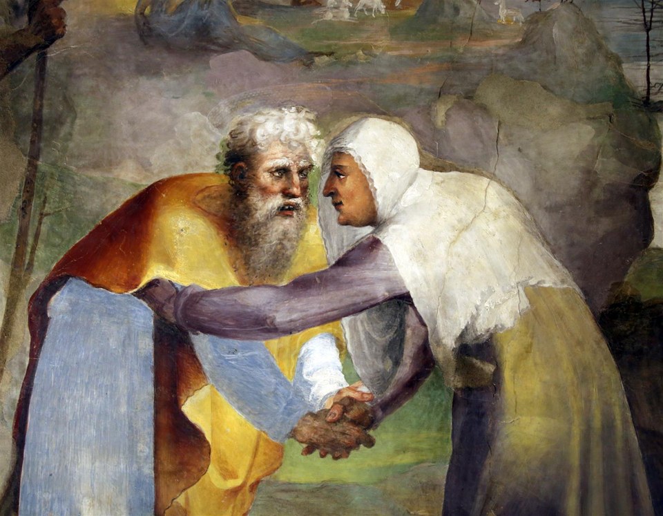 Встреча Анны и Иоахина у Золотых ворот (фрагмент), c.1514