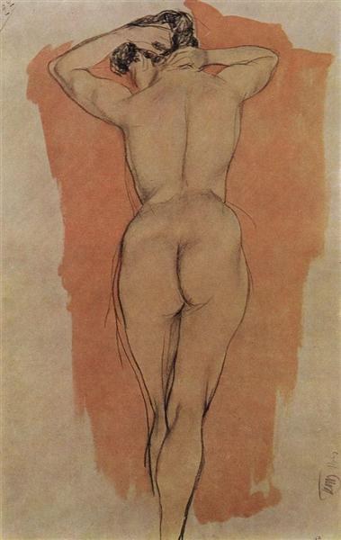 Модель художника со спины, 1906 - Кузьма Петров-Водкин
