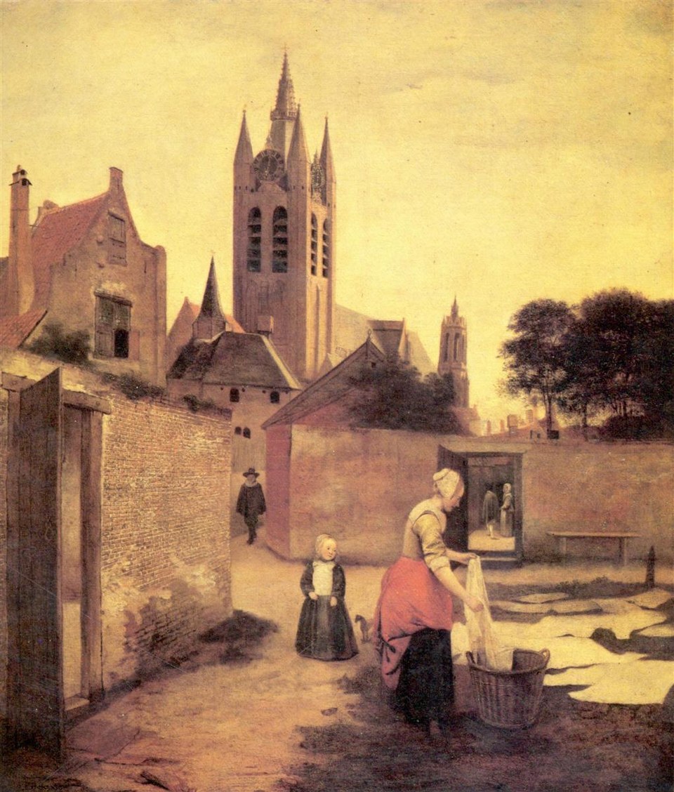 Женщина с ребенком на Бляйхвизе, c.1658