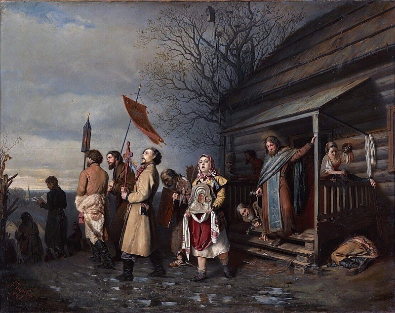 Сельский крестный ход на Пасхе