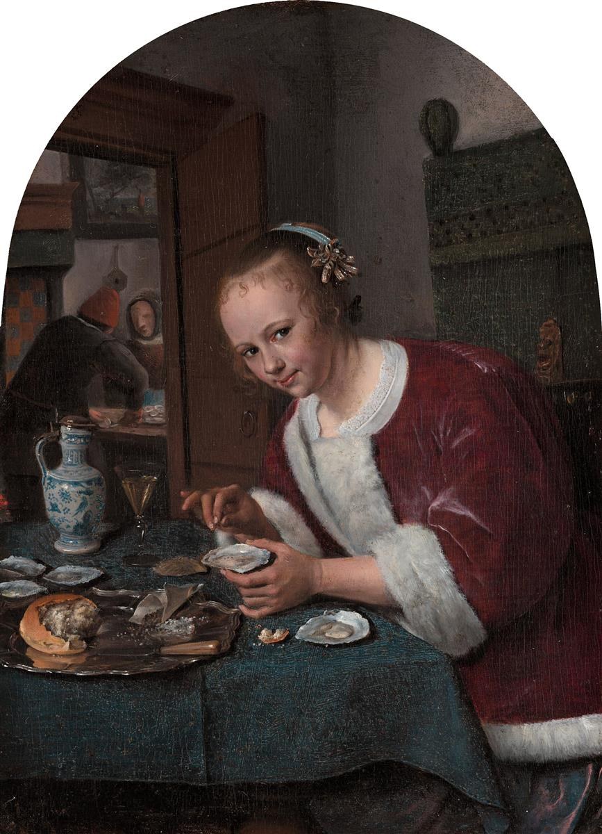 Девушка ест устриц, 1658 - 1660