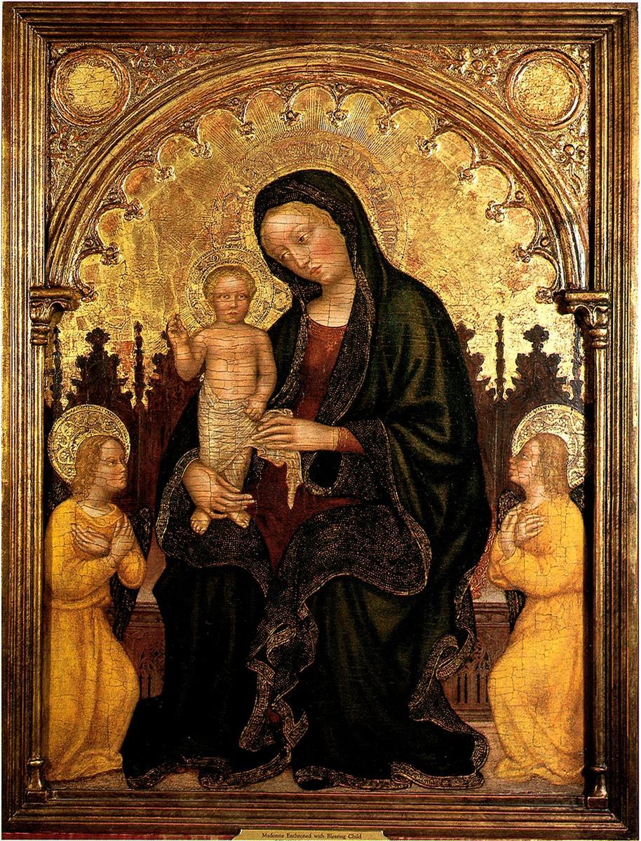Мадонна с Младенцем и двумя ангелами Джентиле да Фабриано, 1410 - 1415