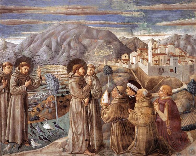 Проповедь птицам и благословение Монтефалько, 1452