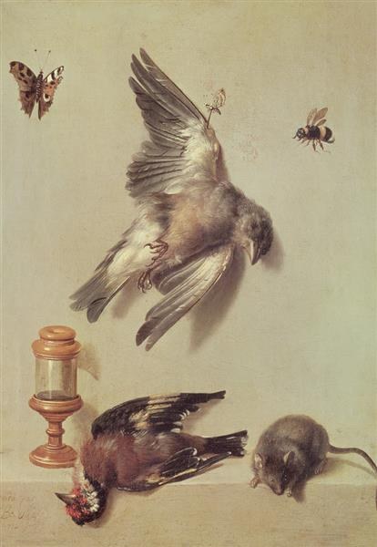 Натюрморт с мертвыми птицами и мышью, 1712
