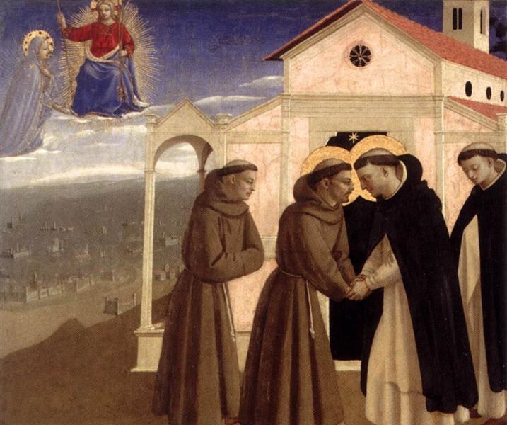 Встреча святого Франциска и святого Доминика, c.1429 - Фра Анджелико