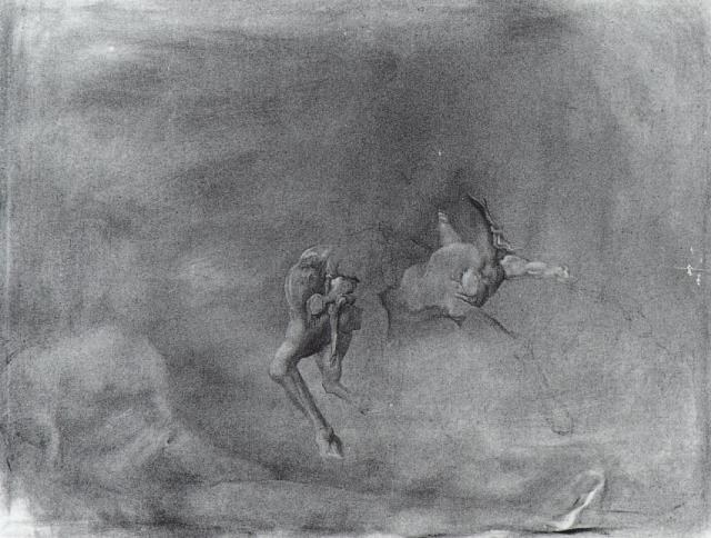 Обнаженная и лошадь с метаморфозой (незаконченная), c.1979