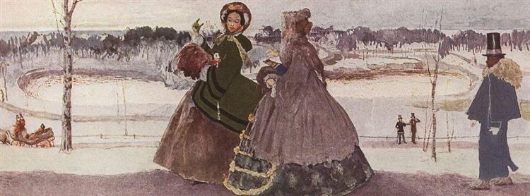 Прогулка зимой, 1896 - Константин Сомов