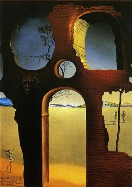 Руины с головой Медузы и пейзаж, 1941