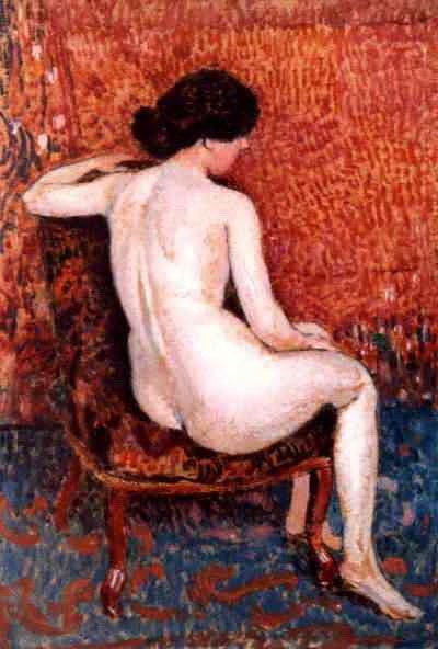Сидящая обнаженная на стуле, c.1910