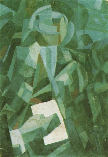 Кубистическая композиция - Портрет сидящего человека с письмом, 1923