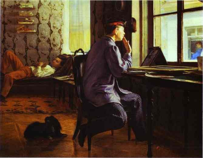 Подготовка к экзамену, 1864 - Илья Репин