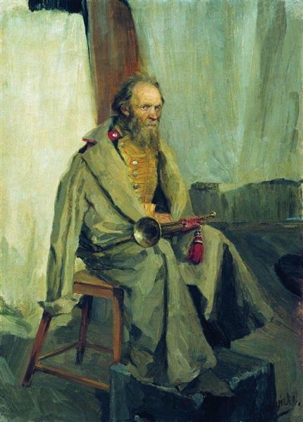 Модель в шинели, 1900 - Борис Кустодиев