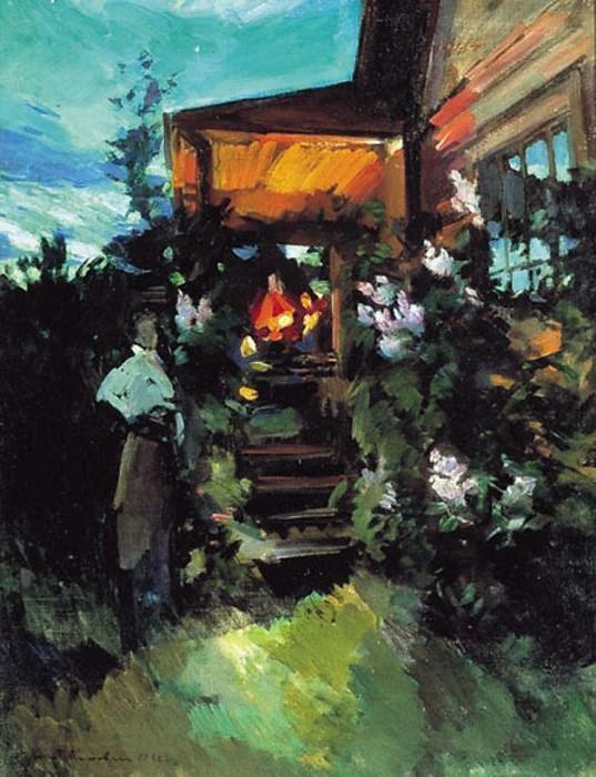 Летним вечером у крыльца. 1922