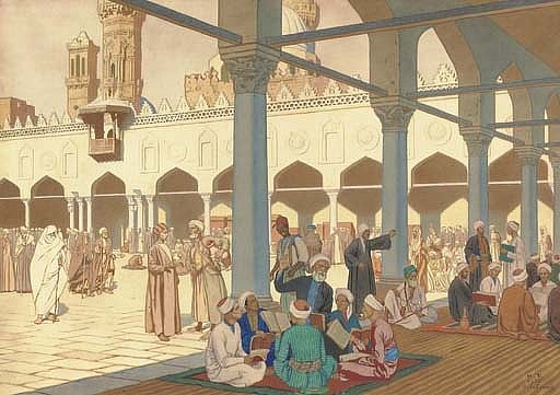 Двор мечети Аль-Азхар и университетского комплекса в Каире, 1900 - Иван Билибин