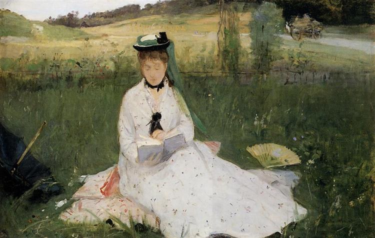Чтение с зеленым зонтиком, 1873
