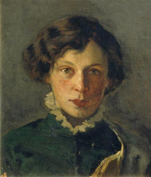 Портрет М. Нестеровой, первой жены художника, 1886 - Михаил Нестеров