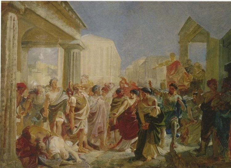 Смерть Вирджинии, Этюд, 1857 - Николай Ге