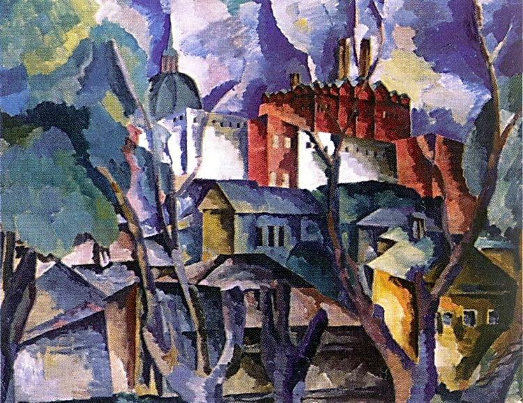 Пейзаж с сухими деревьями. Сергиев Посад - Аристарх Лентулов