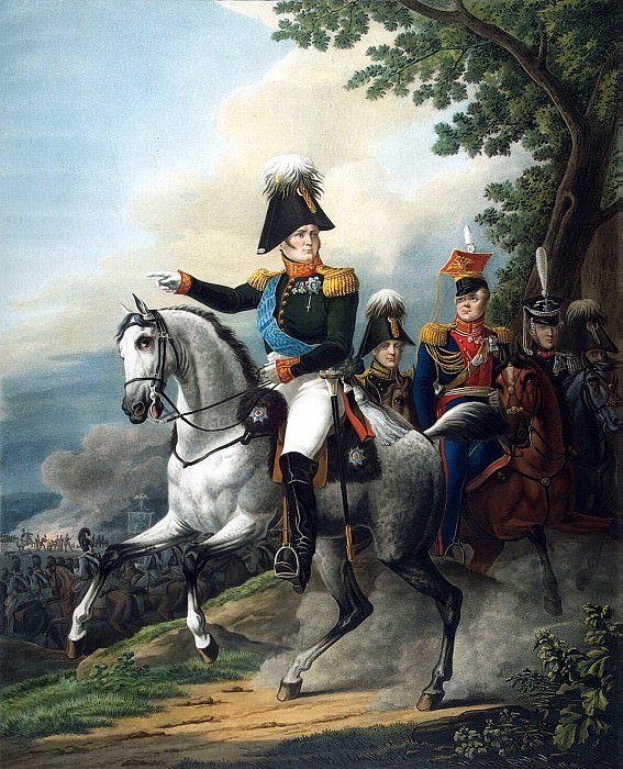 Конный портрет Александра I. 1820-е. Л. Поль по оригиналу Кипренского. Эрмитаж