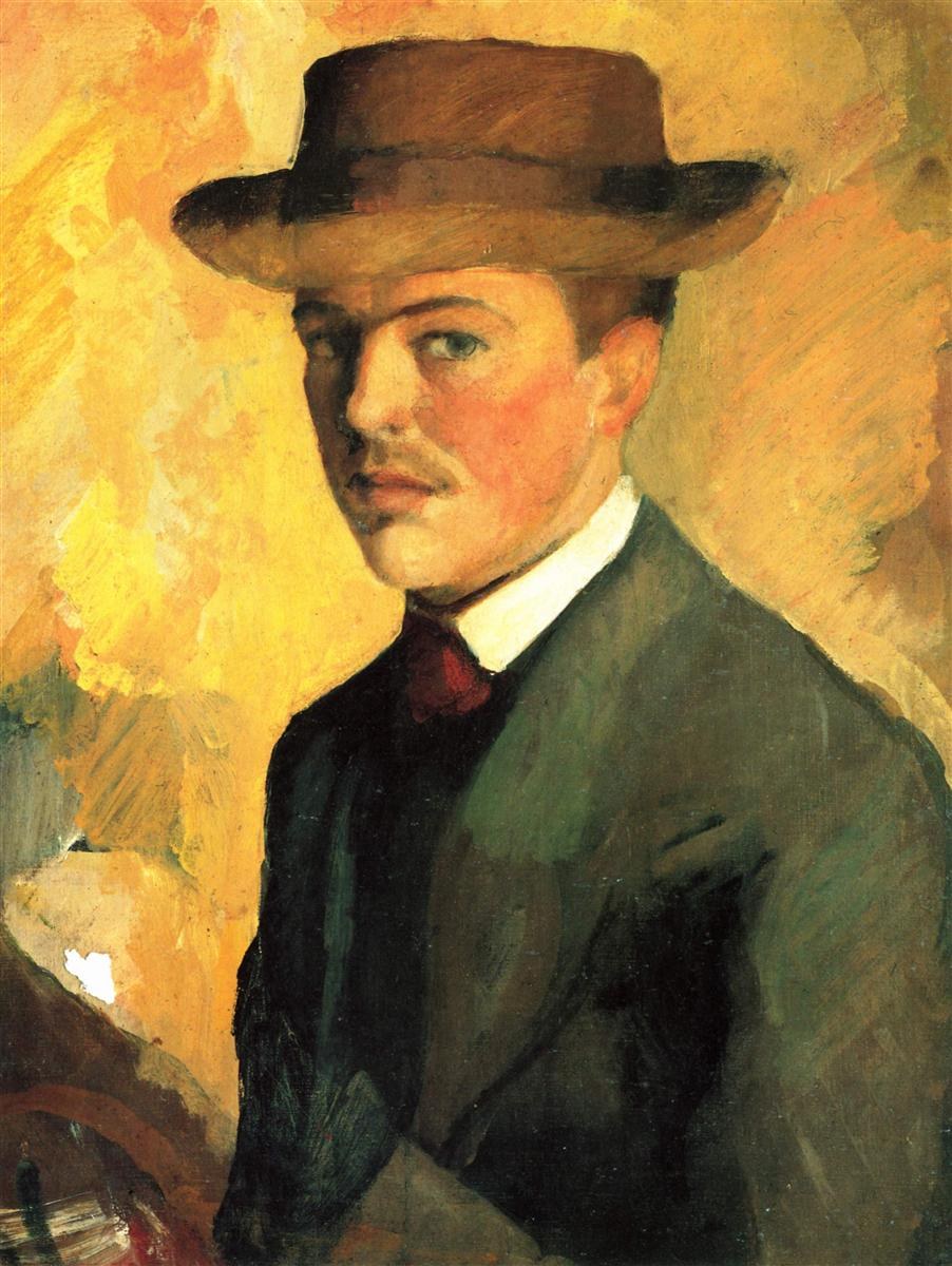 Автопортрет в шляпе, 1909