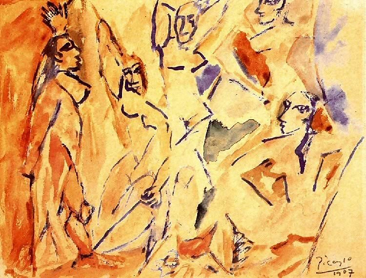 1907 Les demoiselles dAvignon [Рtude]2