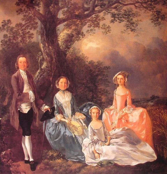 Мистер и миссис Джон Грейвенор и их дочери Элизабет и Энн, c.1752 - 1754