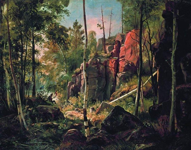 Вид на остров Валаам. Петух, 1859 - 1860 - Иван Шишкин
