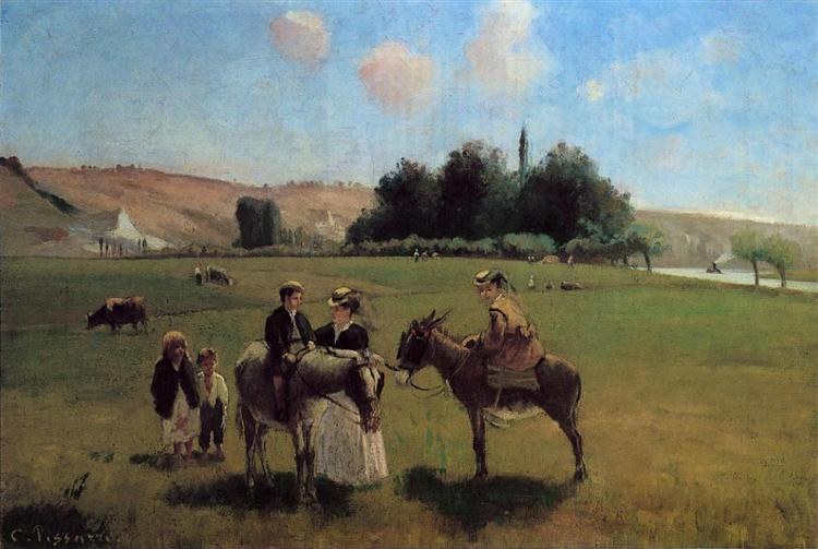 Поездка на осле в Ла-Рош-Гийон, 1864 - 1865 - Камиль Писсарро