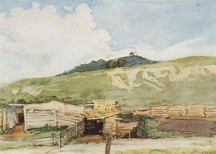 Сибирский пейзаж. Торгошино., 1873 - Василий Суриков