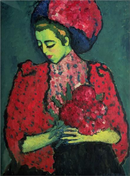 Девушка с пионами, 1909