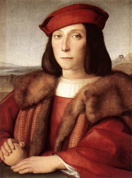 Портрет мужчины с яблоком, 1500 - Рафаэль