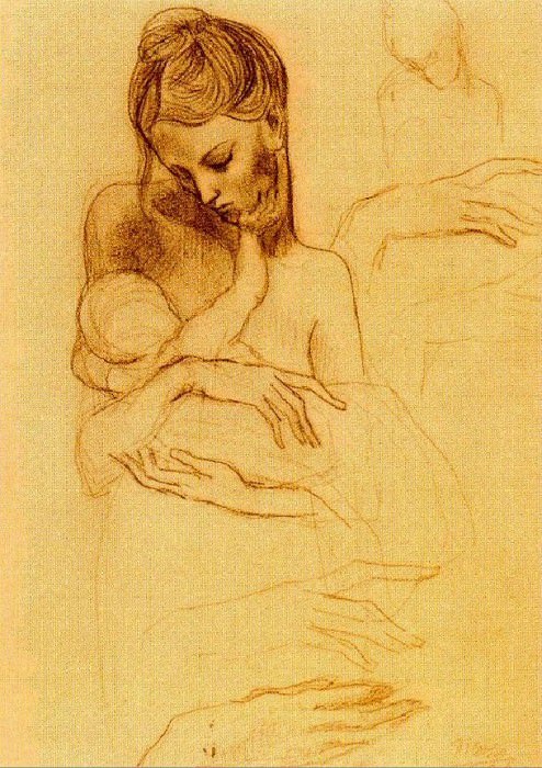 1904 MКre et enfant; Вtude de mains