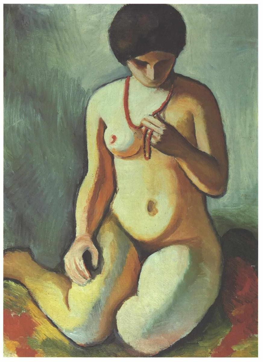 Обнаженная женщина с коралловым ожерельем, 1910