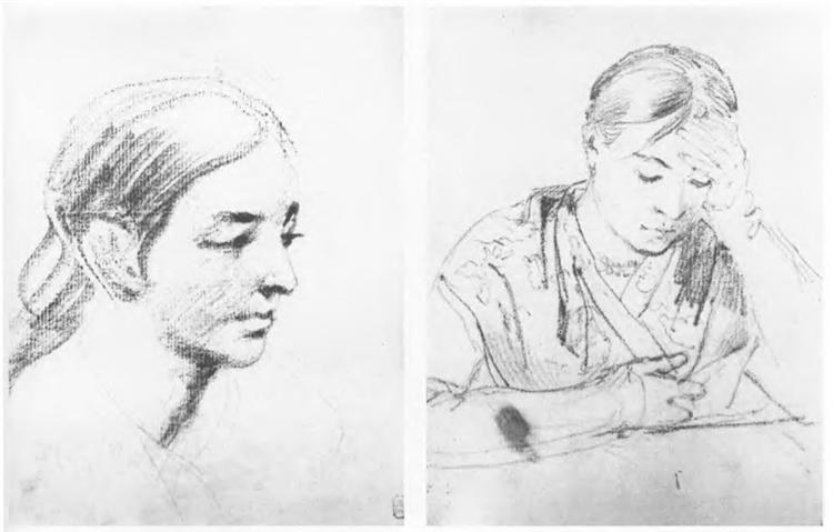 Портрет молодой женщины. Девушка читает книгу, 1807 - Орест Кипренский