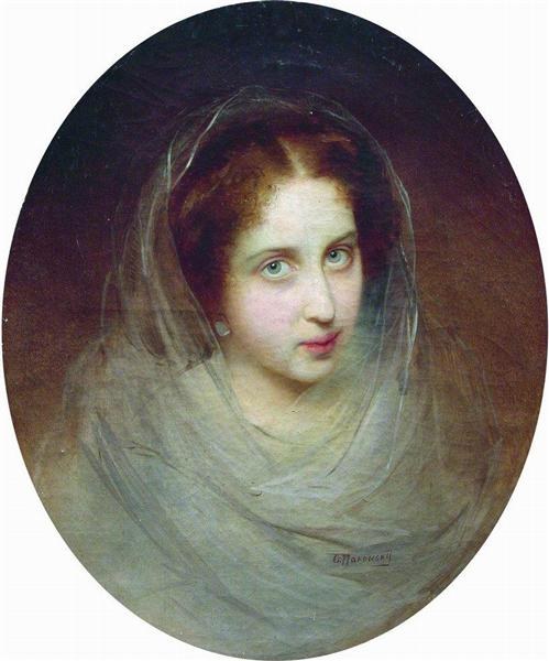 Женский портрет, c.1860 - Константин Маковский