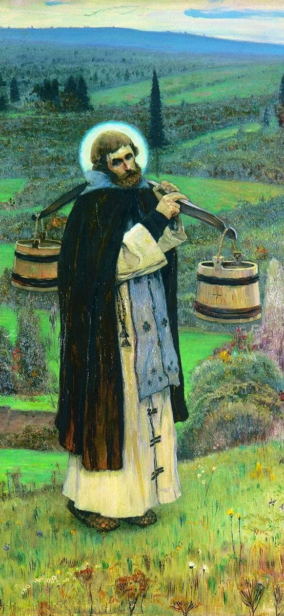 Святой Сергий' подвиги (левая часть триптиха), 1896 - Михаил Нестеров