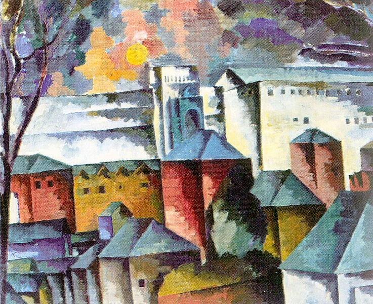 Пейзаж со стенами монастыря, 1920 - Аристарх Лентулов
