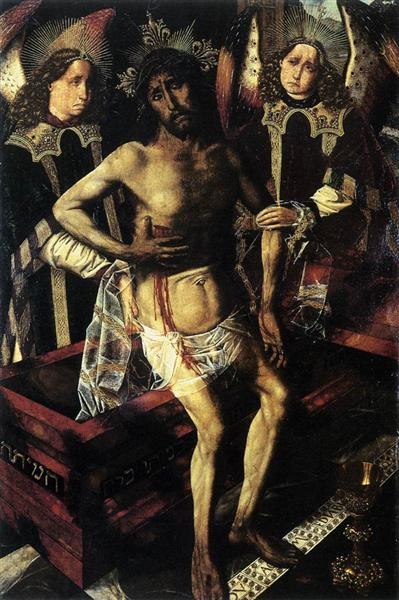 Христос у гроба, поддерживаемый двумя ангелами, 1474 - Бартоломе Бермеджо