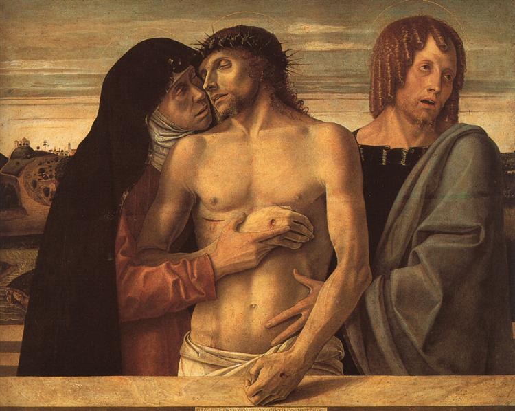 Мертвый Христос, поддерживаемый Мадонной и святым Иоанном, 1460