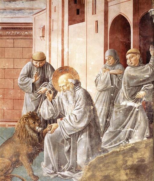 Святой Иероним, выдергивающий шип из львиной лапы, 1452