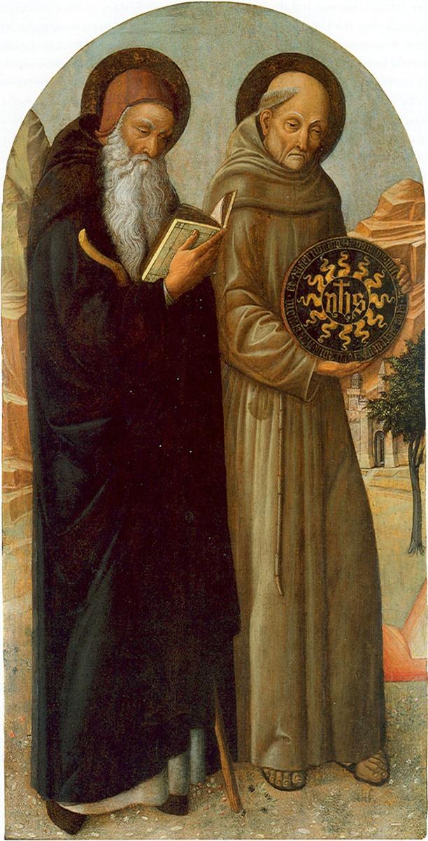 Святой Антоний Аббат и Святой Бернардино Сиенский, 1455 - 1460